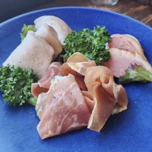 Assortment of 3 types of ham above