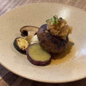 Specially selected Koedo Black Pork Hamburg Steak with Japanese-style grated daikon sauce