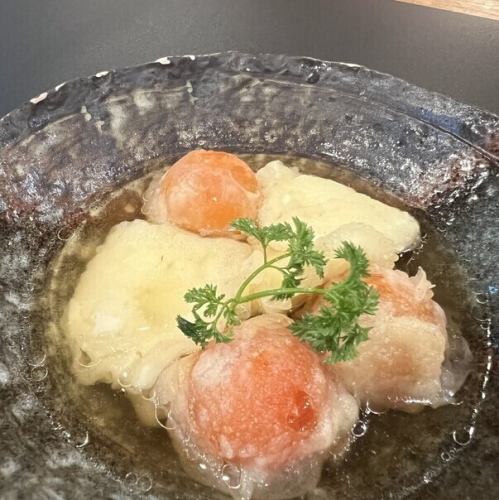 ミニトマトとモッツァレラの揚げ出し