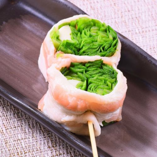 [Vegetable wrapped skewers] Chive cheese wrapped skewers