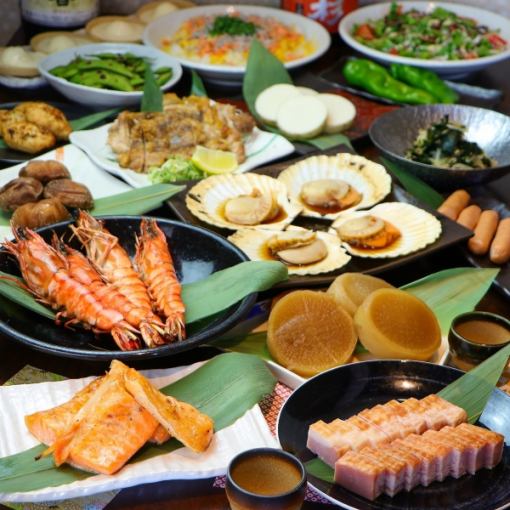  12月◆金・土・26日~限定◇2H【弁慶コース】海鮮炉端焼き等<15品>生ビール付飲放6500円/忘年会