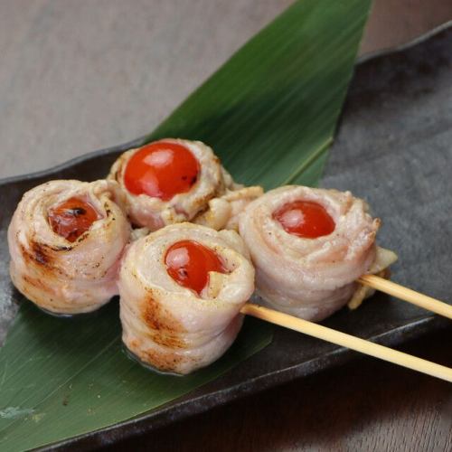 プチトマトの豚肉巻き