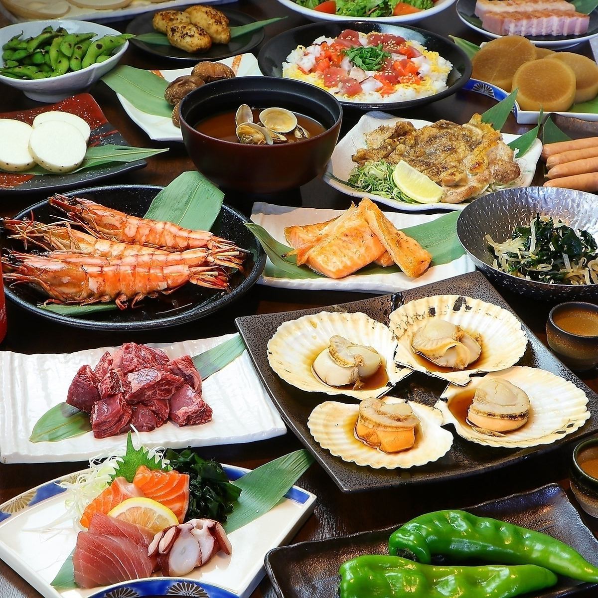 ＜送別会＞飲放題付コース3500円～！海鮮×炉端焼きを堪能