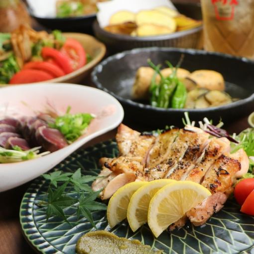 2時間【居酒屋定番コース】鶏炉端焼×唐揚げ<全7品>生ビール付飲み放題◆日~木限定3500⇒3000円