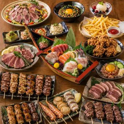【生ビール付き3時間飲み放題】本まぐろとジビエ食べ比べ◎焼き鳥食べ放題付き全12品【5980円】