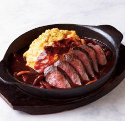 Beef steak omelet rice
