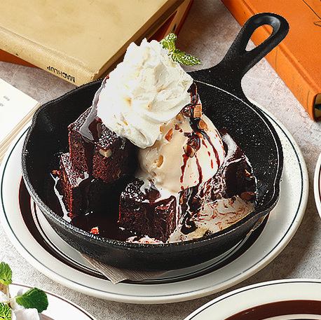 ホットブラウニーとバニラアイス