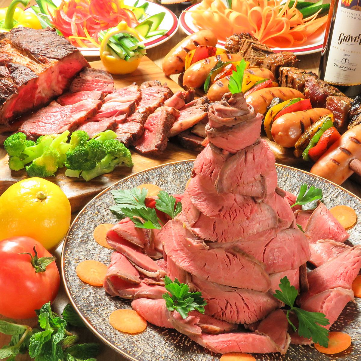 Hideaway meat bar!! All-you-can-eat roast beef with 180 minutes of all-you-can-drink 5,500 yen
