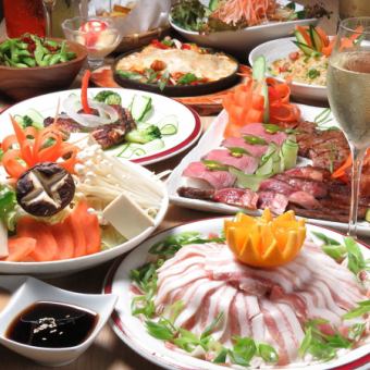 [150 minutes all-you-can-drink] <<All-you-can-eat domestic beef shabu-shabu>> ◆ 8 dishes in total ◆ 5,000 yen → 4,000 yen * 120 minutes on Fridays, Saturdays and holidays