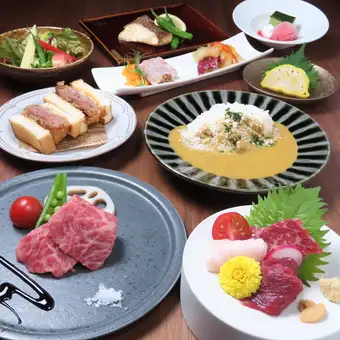 Tenma会席コース8月限定【馬刺し】【名物カツサンド】【あか牛】飲み放題付8,000円→6,000円