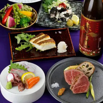 【熊本郷土】Tenma会席コース【馬刺し】【辛子蓮根】【名物カツサンド】【あか牛】飲み放題付き