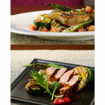 Aコース5900円月替わり（魚又は肉料理チョイス）～　他メインチョイスで価格が変ります。