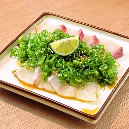 Japanese-style Sudachi Carpaccio with Awa Kujo Green Onions
