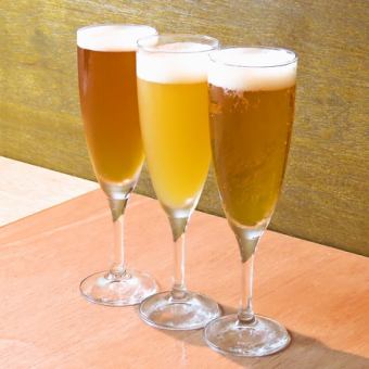 3 types of craft beer tasting + 3 side dishes