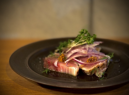 Lightly smoked fresh fish salad