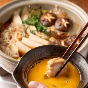 【福島三大地鶏の伊達鶏すき焼きコース】すき焼き+お刺身など お料理7品3000円