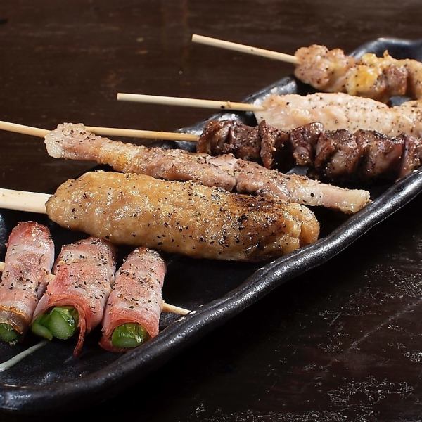 Charcoal grilled yakitori