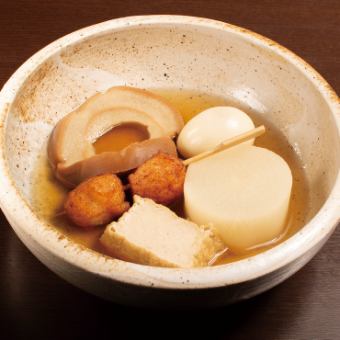 月夜のおでん盛り合わせ5種