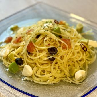 Capri style with avocado and mozzarella cheese
