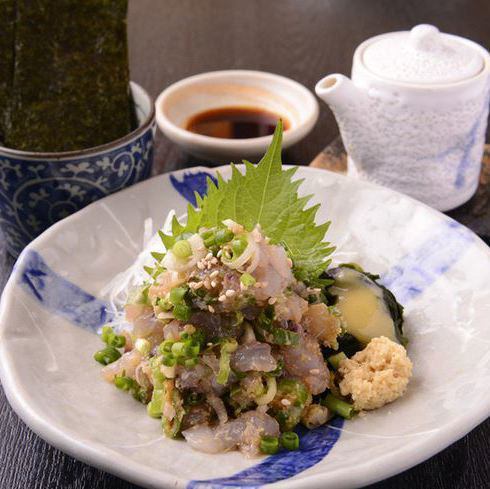 ごまねぎ醤油の地魚なめろう