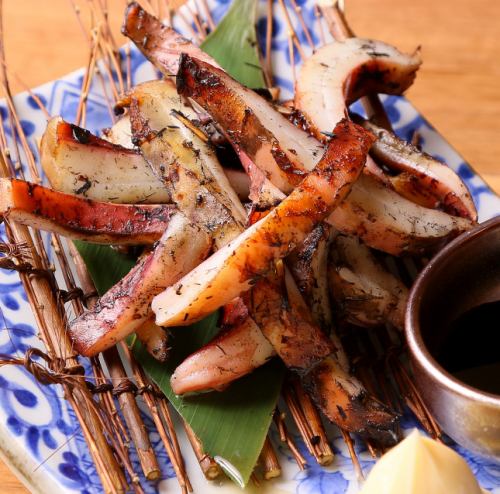 Straw grilled squid