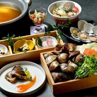 焼きはまぐり・はまぐりのしゃぶしゃぶなど6品『はまぐりコース』 