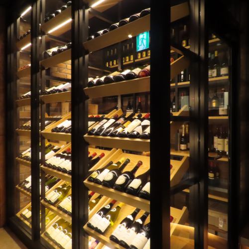 A walk-in wine cellar with 200 kinds of wine!