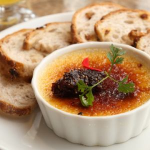 Rich foie gras creme brulee