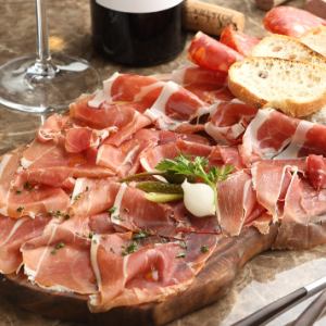 Assorted freshly grated prosciutto