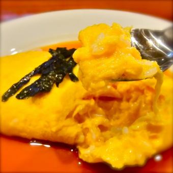 Fluffy egg rice ~ Omelet style ~