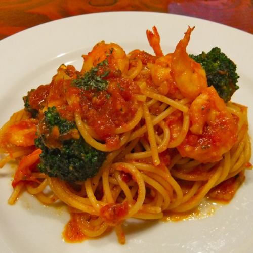 Shrimp and broccoli tomato spaghetti M / L