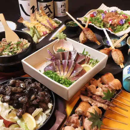 【Korokoro Standard Course◎】9 dishes including Satsuma Red Chicken Korokoro-yaki and skewers, with 120 minutes of all-you-can-drink ⇒ 5500 yen (tax included)