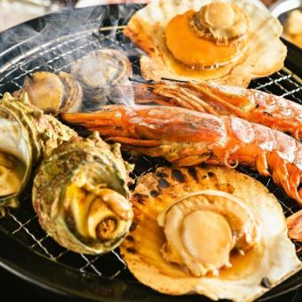 [Winter only] [2 hours all-you-can-drink included] Seafood grill course 5,000 yen (tax included)