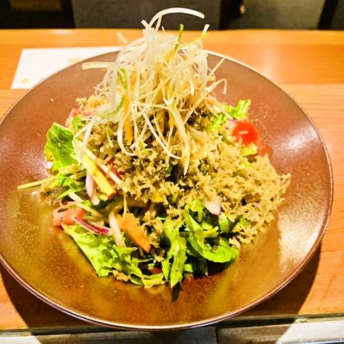 カリカリじゃこと水菜のグリーンサラダ