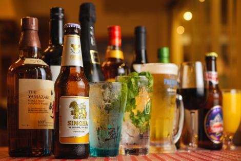[The all-you-can-drink 90-minute free drink plan course with draft beer is available starting from \1,815♪