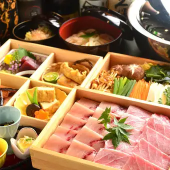【極】しび（まぐろ）しゃぶ会席…10000円◆90分飲み放題は+2000円/+2500円/+3000円の3種ご用意