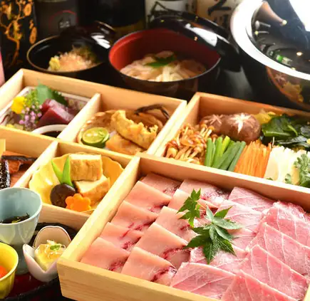 【極】しび（まぐろ）しゃぶ会席…10000円◆90分飲み放題は+2000円/+2500円/+3000円の3種ご用意