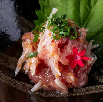 Negitoro and plum salad