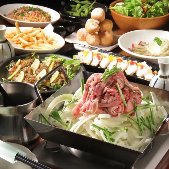 【3時間食べ飲み放題】名物 牛バラ焼きor国産モツ鍋が食べ放題!