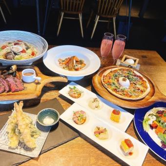 [Spring welcome/farewell party course] Meat & fish main course + 90 minutes of all-you-can-drink for 6,000 yen (tax included)