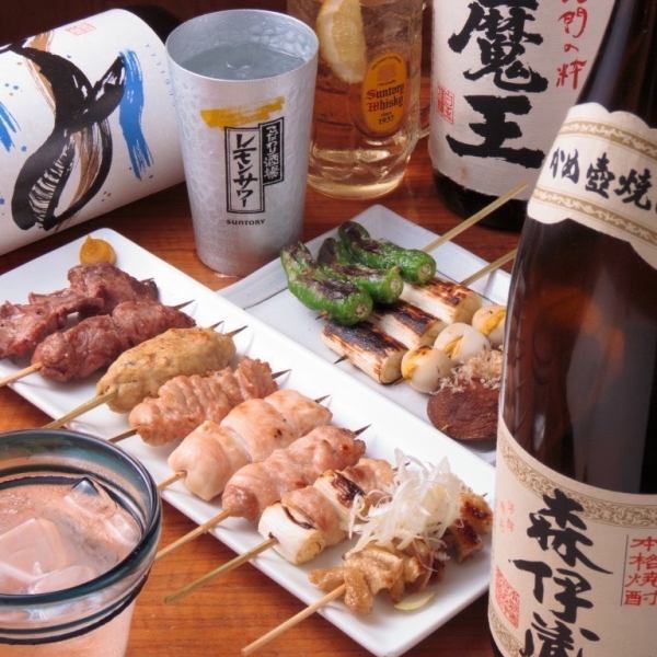 【大人気メニュー】備長炭にてじっくりと焼いた焼き鳥　沖縄の深海天然塩との相性抜群です！
