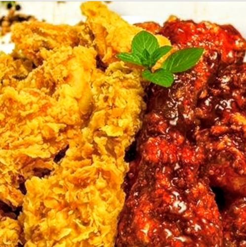반반 치킨(프라이드&양넴&간장에서 2종류)≪뼈 첨부≫