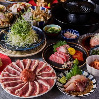 ●松コース●当店最高級!鴨焼きしゃぶ・〆のとろろ蕎麦/3時間飲み放題付き全10品6,000円