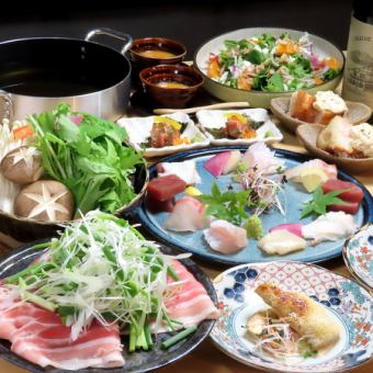 【4】《Limited Time Offer!》 Course with Pork Shabu-Shabu (9 dishes + 90 minutes of all-you-can-drink) 5,000 yen