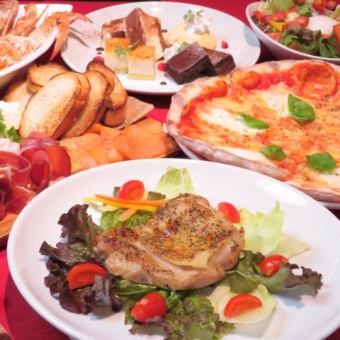 ★Premium course★CONA's specialty oven-baked pizza & duck loin, etc.♪ [2 hours all-you-can-drink + 11 dishes] 4,000 yen