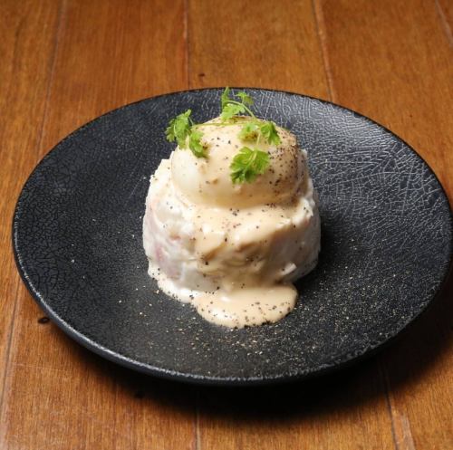 Truffle-flavored soft-boiled egg potato salad