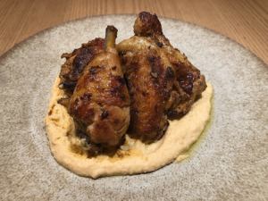 Moroccan-style Date chicken with hummus