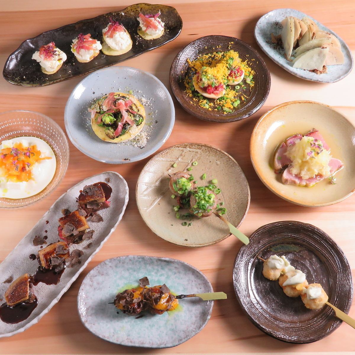 Charcoal-grilled skewers and small plates to enjoy in a calm space.A shop where you can feel luxurious ♪