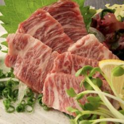 Marbled horsemeat sashimi