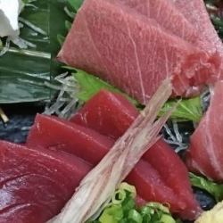 Assortment of red meat and fatty tuna